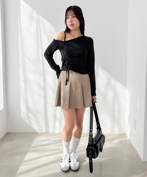 Heather（ヘザー）の「ハイウエストフレアミニスカート　283657（スカート・レディース・グレー/ベージュ/ブラック・S/M）」の6枚目の写真