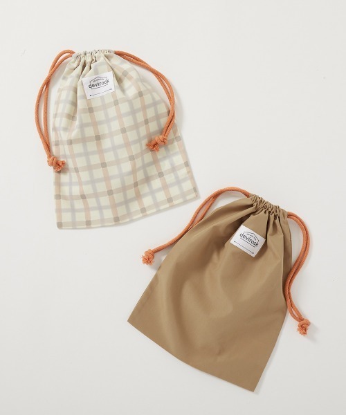 2枚セット 速乾 シワになりにくい バケット型巾着 中サイズ