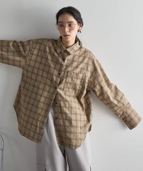 ビッグボウタイグラフチェックシャツ（シャツ/ブラウス）｜THE