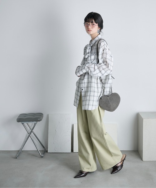 ビッグボウタイグラフチェックシャツ（シャツ/ブラウス）｜THE YOn