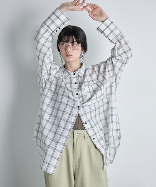 ビッグボウタイグラフチェックシャツ（シャツ/ブラウス）｜THE YOn