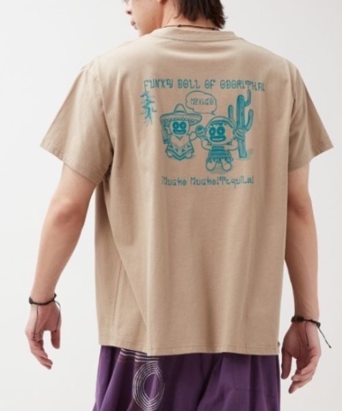 チャイハネ(チャイハネ)の「【チャイハネ】オドールメンズTシャツ(Tシャツ/カットソー・メンズ・ベージュ/レッド/ダークベージュ・M/L)」の10枚目の写真