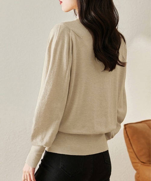 Miniministore(ミニミニストア)の「プチハイネックニットトップス レディース(ニット/セーター・レディース・ベージュ/ダークブルー/ライトブラウン/ブラック・FREE)」の13枚目の写真