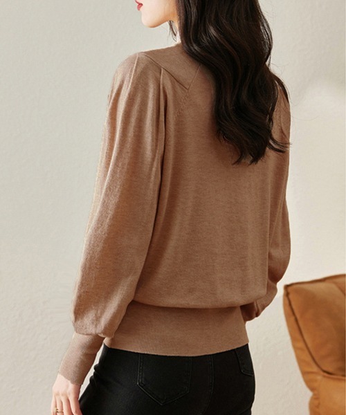 Miniministore(ミニミニストア)の「プチハイネックニットトップス レディース(ニット/セーター・レディース・ベージュ/ダークブルー/ライトブラウン/ブラック・FREE)」の15枚目の写真