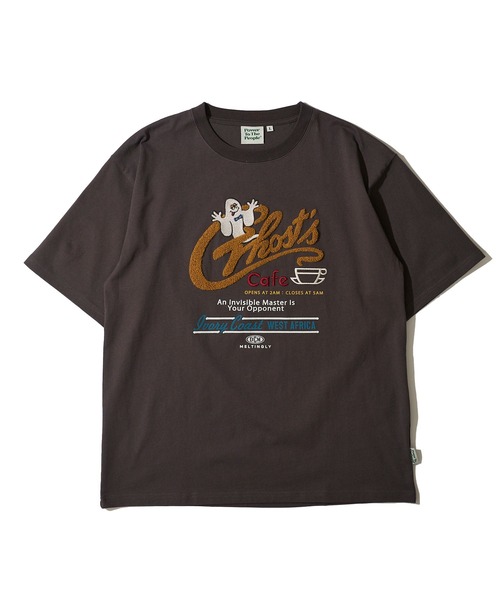 POWER TO THE PEOPLE(パワートゥーザピープル)の「【POWER TO THE PEOPLE】ヴィンテージ風 ゴースト刺繍Tシャツ / リンガーTシャツ(Tシャツ/カットソー・レディース・ホワイト系3/チャコールグレー/ホワイト系1/ホワイト系2・MEDIUM/LARGE/X-LARGE)」の9枚目の写真