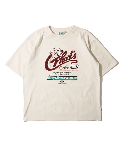 POWER TO THE PEOPLE(パワートゥーザピープル)の「【POWER TO THE PEOPLE】ヴィンテージ風 ゴースト刺繍Tシャツ / リンガーTシャツ(Tシャツ/カットソー・レディース・ホワイト系3/チャコールグレー/ホワイト系1/ホワイト系2・MEDIUM/LARGE/X-LARGE)」の15枚目の写真