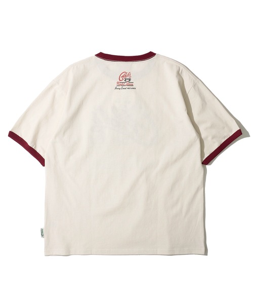 POWER TO THE PEOPLE(パワートゥーザピープル)の「【POWER TO THE PEOPLE】ヴィンテージ風 ゴースト刺繍Tシャツ / リンガーTシャツ(Tシャツ/カットソー・レディース・ホワイト系3/チャコールグレー/ホワイト系1/ホワイト系2・MEDIUM/LARGE/X-LARGE)」の6枚目の写真