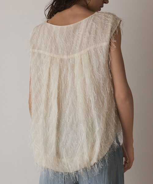 Diagram（ダイアグラム）の「フリンジギャザートップ（Tシャツ/カットソー・レディース・キナリ/グリーン/ブラック・36/38）」の4枚目の写真