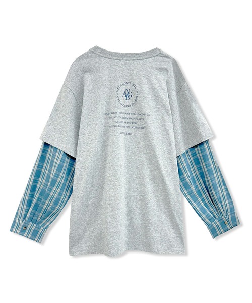 ANDGEEBEE（アンジービー）の「UNISEX シャツレイヤードロンT（Tシャツ/カットソー・レディース・ブラック/グレー・FREE）」の16枚目の写真