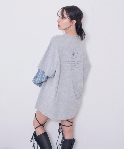 ANDGEEBEE（アンジービー）の「UNISEX シャツレイヤードロンT（Tシャツ/カットソー・レディース・ブラック/グレー・FREE）」の18枚目の写真