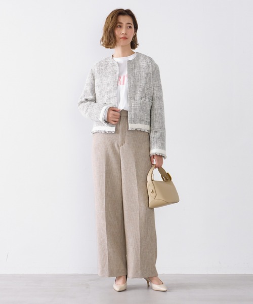 【美品】MICA & DEAL ノーカラーツイードジャケット any SiS ジャケット ノーカラージャケット ツイードノーカラー