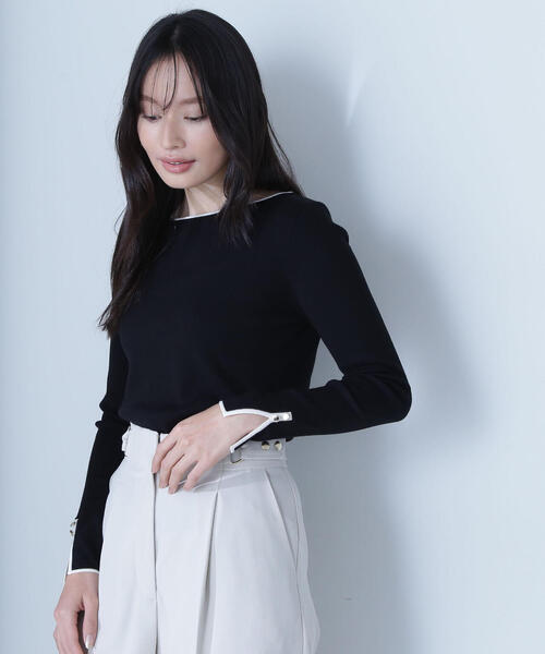 NATURAL BEAUTY BASIC(ナチュラルビューティーベーシック)の「◇総針ベーシックシリーズ ボートネックニット(ニット/セーター・レディース・グリーン系その他3/ホワイト系その他/ブラック系その他・FREE)」の5枚目の写真