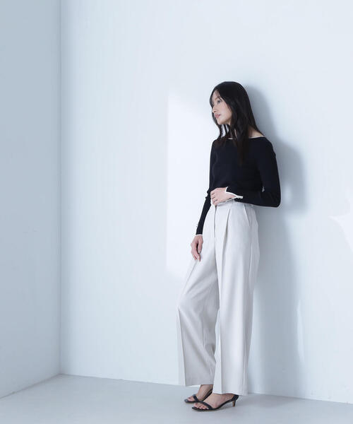 NATURAL BEAUTY BASIC(ナチュラルビューティーベーシック)の「◇総針ベーシックシリーズ ボートネックニット(ニット/セーター・レディース・グリーン系その他3/ホワイト系その他/ブラック系その他・FREE)」の6枚目の写真
