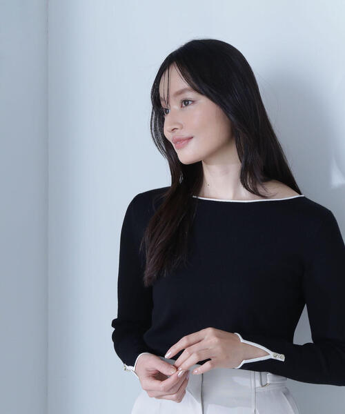 NATURAL BEAUTY BASIC(ナチュラルビューティーベーシック)の「◇総針ベーシックシリーズ ボートネックニット(ニット/セーター・レディース・グリーン系その他3/ホワイト系その他/ブラック系その他・FREE)」の7枚目の写真