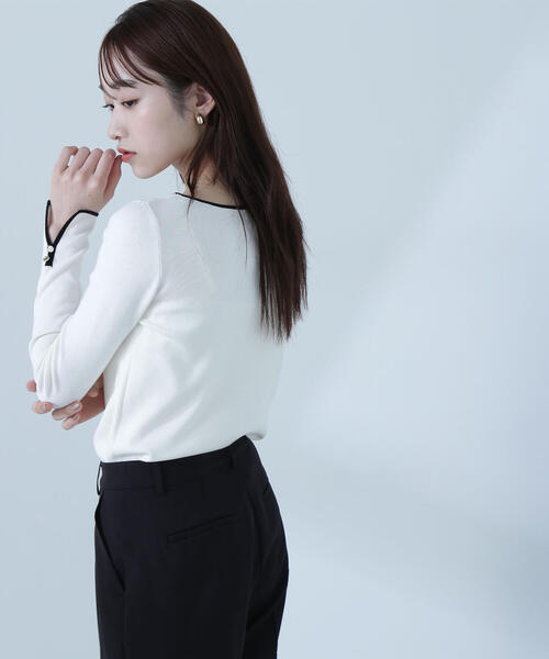 NATURAL BEAUTY BASIC(ナチュラルビューティーベーシック)の「◇総針ベーシックシリーズ ボートネックニット(ニット/セーター・レディース・グリーン系その他3/ホワイト系その他/ブラック系その他・FREE)」の13枚目の写真