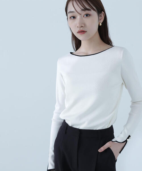 NATURAL BEAUTY BASIC(ナチュラルビューティーベーシック)の「◇総針ベーシックシリーズ ボートネックニット(ニット/セーター・レディース・グリーン系その他3/ホワイト系その他/ブラック系その他・FREE)」の15枚目の写真