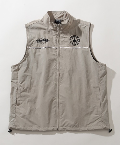 THRASHER（スラッシャー）の「【THRASHER/スラッシャー】リラックスフィット 刺繍ロゴ ナイロンベスト（ベスト・メンズ・ネイビー/ブラック/ライトグレー/チャコールグレー・M/L/XL）」の6枚目の写真