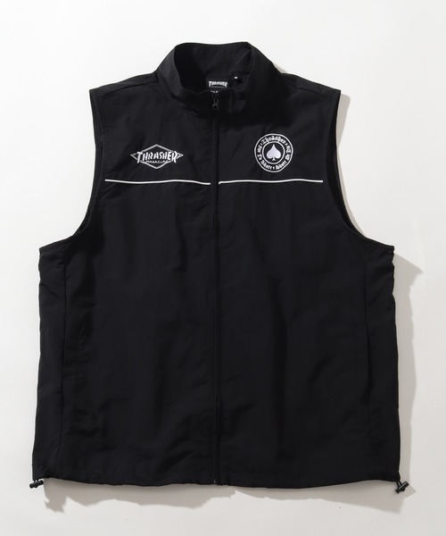 THRASHER（スラッシャー）の「【THRASHER/スラッシャー】リラックスフィット 刺繍ロゴ ナイロンベスト（ベスト・メンズ・ネイビー/ブラック/ライトグレー/チャコールグレー・M/L/XL）」の5枚目の写真