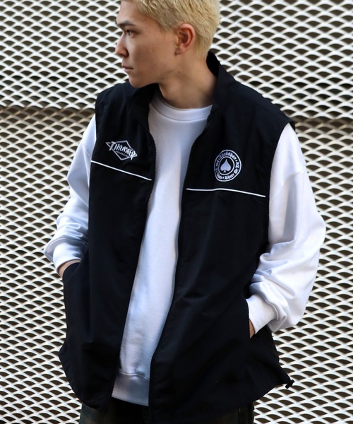 THRASHER（スラッシャー）の「【THRASHER/スラッシャー】リラックスフィット 刺繍ロゴ ナイロンベスト（ベスト・メンズ・ネイビー/ブラック/ライトグレー/チャコールグレー・M/L/XL）」の11枚目の写真