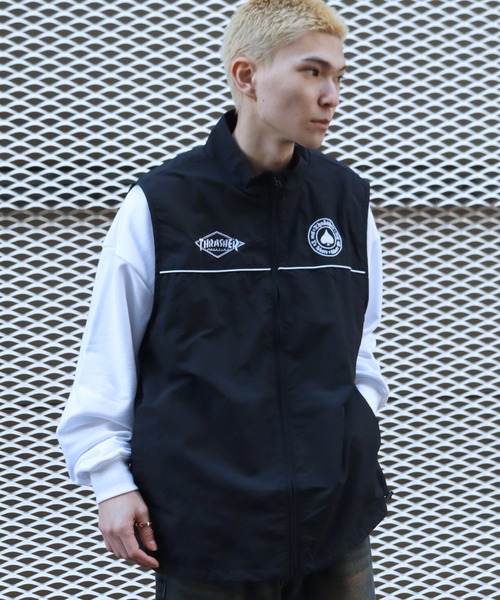 THRASHER（スラッシャー）の「【THRASHER/スラッシャー】リラックスフィット 刺繍ロゴ ナイロンベスト（ベスト・メンズ・ネイビー/ブラック/ライトグレー/チャコールグレー・M/L/XL）」の15枚目の写真