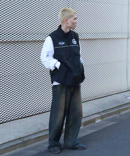 THRASHER（スラッシャー）の「【THRASHER/スラッシャー】リラックスフィット 刺繍ロゴ ナイロンベスト（ベスト・メンズ・ネイビー/ブラック/ライトグレー/チャコールグレー・M/L/XL）」の16枚目の写真