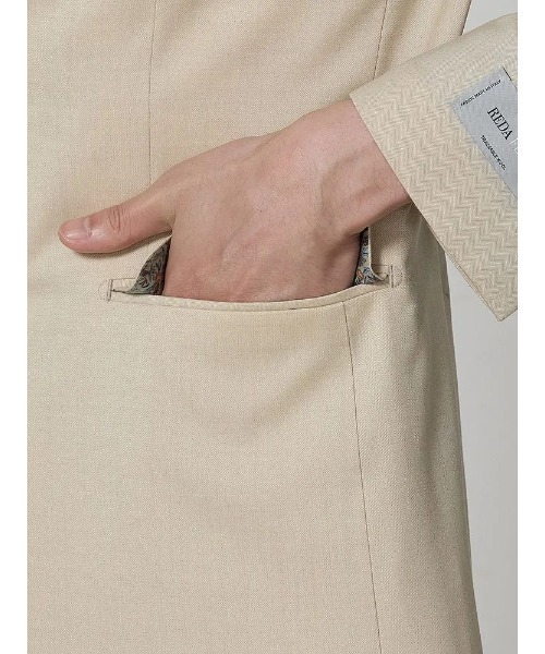 セール】【REDA】ヘリンボーン柄スーツ ベージュ（スーツセット