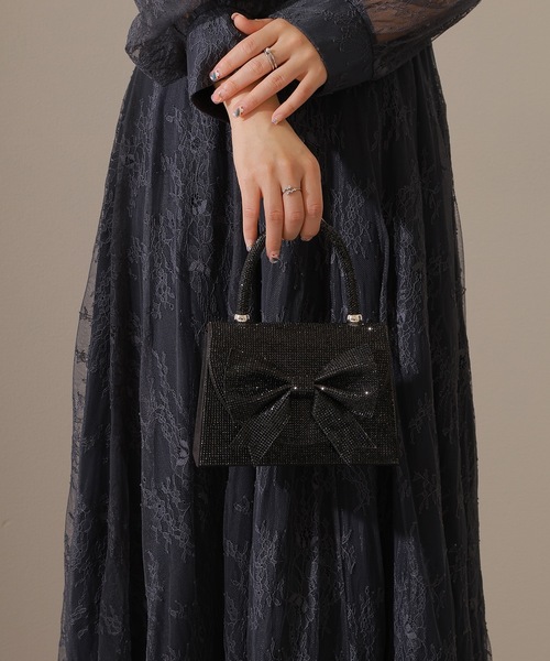 Lace Ladies(レースレディース)の「2WAY ラインストーン リボン パーティー ハンドバッグ(クラッチバッグ・レディース・ブラック/シルバー/シャンパン・FREE)」の16枚目の写真