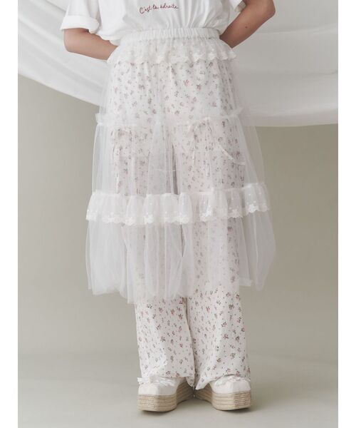 merry jenny（メリージェニー）の「チュールパニエティアードスカート（スカート・レディース・ブルー/オフホワイト/ピンク・FREE）」の8枚目の写真