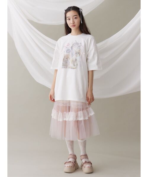 merry jenny（メリージェニー）の「チュールパニエティアードスカート（スカート・レディース・ブルー/オフホワイト/ピンク・FREE）」の14枚目の写真
