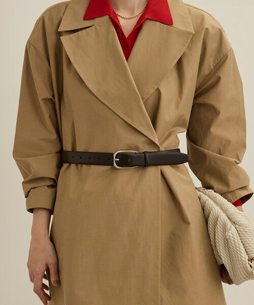 ROPE'(ロペ)の「シグネットバックルレザーワイドベルト(ベルト・レディース・ブラック/ダークブラウン・FREE)」の4枚目の写真