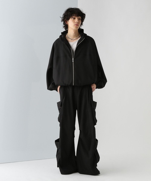 HARE（ハレ）の「【SET UP対応】オーバーフードブルゾン(HARE)（ブルゾン・メンズ・チェック/グレー/ブラック・FREE）」の5枚目の写真