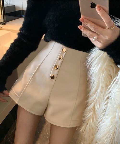 Asterellivi（アステレリビ）の「ハイウエストショートパンツ（その他パンツ・レディース・ライトベージュ/ブラック・S/M/L）」の8枚目の写真