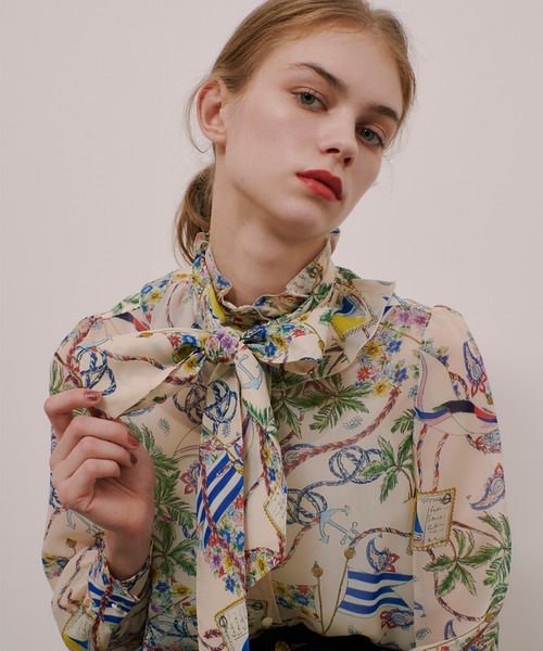 LOULOU WILLOUGHBY(ルルウィルビー)の「【LOULOU WILLOUGHBY】アーカイブフリルリボンブラウス(シャツ/ブラウス・レディース・ブラウン系その他/イエロー/ピンク・2)」の16枚目の写真