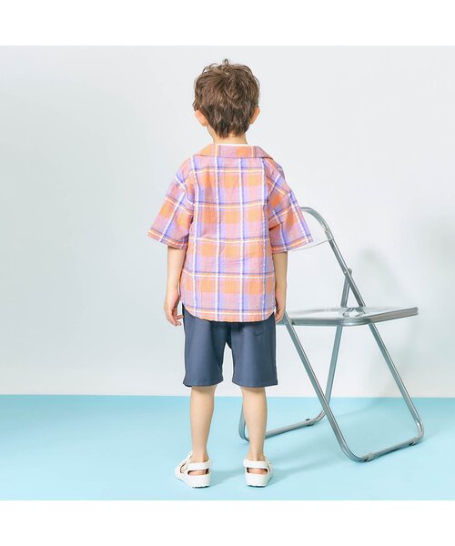 apres les cours（アプレレクール）の「【リンク】ストライプ・チェックシャツ（シャツ/ブラウス・キッズ・チェック/ストライプ・100/130/110/120/90/80）」の7枚目の写真