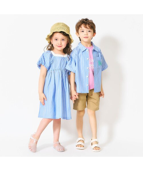 apres les cours（アプレレクール）の「【リンク】ストライプ・チェックシャツ（シャツ/ブラウス・キッズ・チェック/ストライプ・100/130/110/120/90/80）」の10枚目の写真