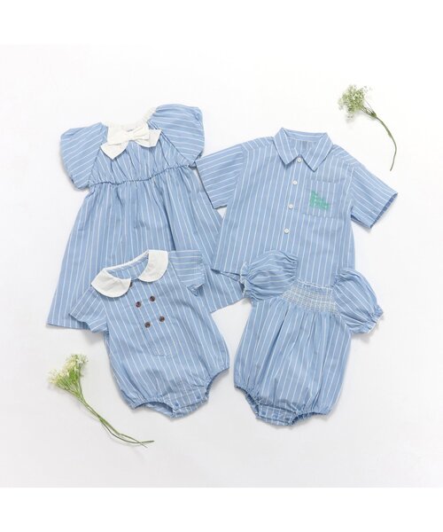 apres les cours（アプレレクール）の「【リンク】ストライプ・チェックシャツ（シャツ/ブラウス・キッズ・チェック/ストライプ・100/130/110/120/90/80）」の15枚目の写真