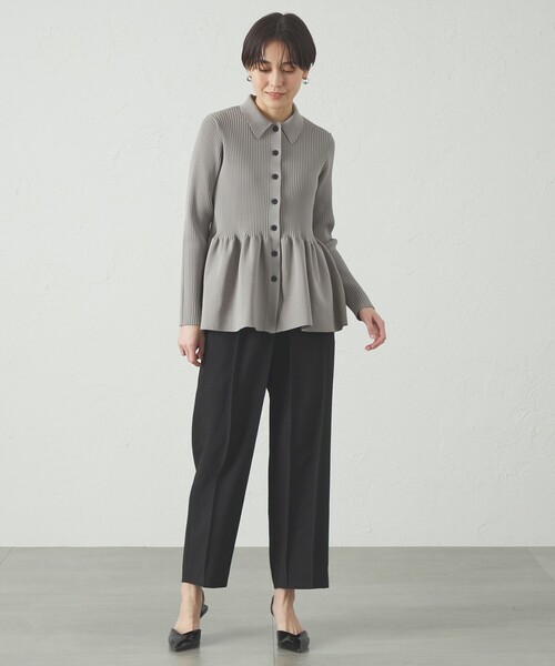 CAST:（キャストコロン）の「【1枚で着映える】フォルムニットカーディガン（カーディガン/ボレロ・レディース・グレー/ライトイエロー/ブラック・M）」の4枚目の写真