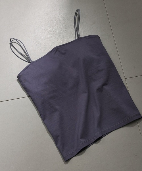 BABYLONE（バビロン）の「インナーカップ付きキャミ（キャミソール・レディース・ホワイト/チャコール/ブラック・フリー）」の3枚目の写真