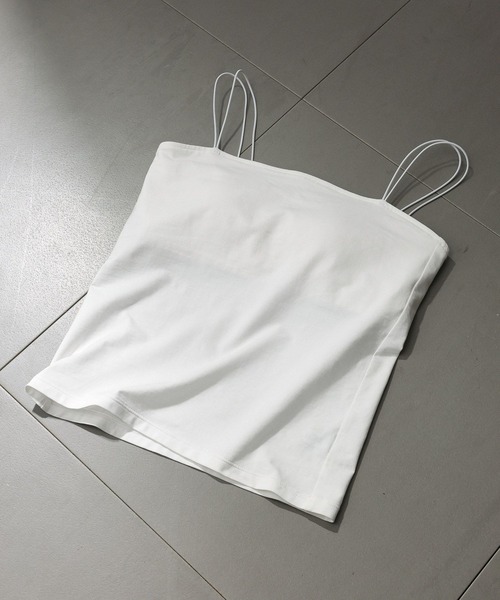 BABYLONE（バビロン）の「インナーカップ付きキャミ（キャミソール・レディース・ホワイト/チャコール/ブラック・フリー）」の12枚目の写真