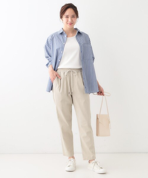 SHOO・LA・RUE（シューラルー）の「【洗える/美脚シルエット】綿ストレッチイージーテーパードパンツ（その他パンツ・レディース・ブラック/カーキ/ベージュ/ピンク系・01/02/03/04/05/10）」の7枚目の写真