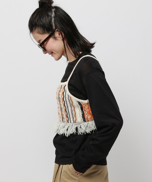 niko and...(ニコアンド)の「幾何フリンジビスチェ(その他トップス・レディース・アイボリー/ブルー/ネイビー・FREE)」の10枚目の写真