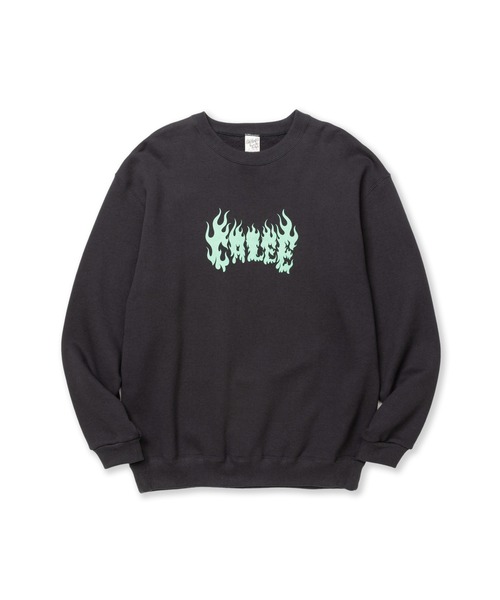 CALEE（キャリー）の「FLAME DRAGON LOGO CREW NECK SW（スウェット・メンズ・ホワイト/チャコールグレー・LARGE/MEDIUM/SMALL）」の4枚目の写真