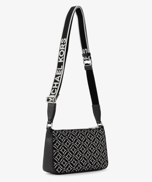 MICHAEL KORS(マイケルコース)の「JET SET TRAVEL クロスボディ ウィズ テックアタッチ スモール(ショルダーバッグ・レディース・ブラック×シルバー・FREE)」の7枚目の写真