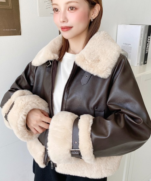 定8.4万 N.HOOLYWOOD G-1ゴートレザー×ムートンファージャケット 定8.4