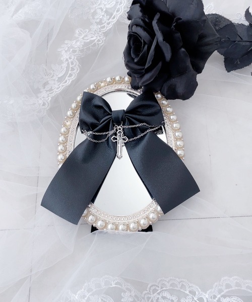 MA*RS（アメーバーマーズ）の「合皮クロス×チェーンクリップ（バレッタ/ヘアクリップ・レディース・ブラック・FREE）」の5枚目の写真