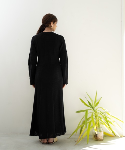 CIEL'AIR(シエルエアー)の「Knit Dress(ワンピース・レディース・ベージュ/ブラック・MEDIUM/LARGE)」の8枚目の写真