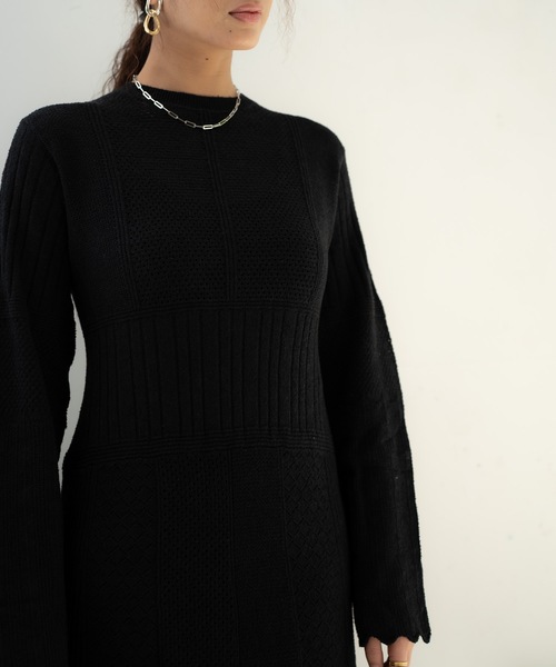 CIEL'AIR(シエルエアー)の「Knit Dress(ワンピース・レディース・ベージュ/ブラック・MEDIUM/LARGE)」の14枚目の写真