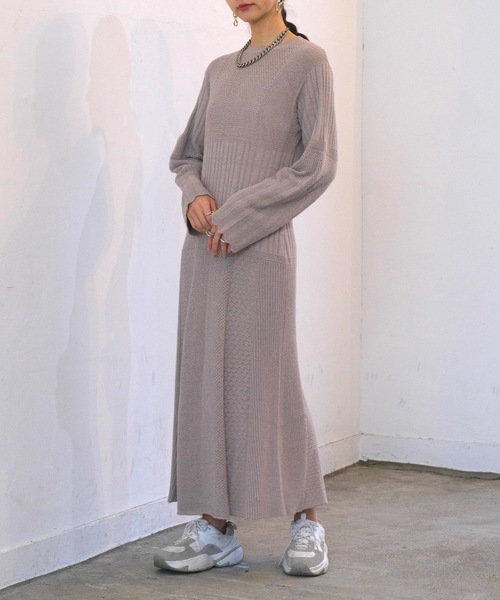 CIEL'AIR(シエルエアー)の「Knit Dress(ワンピース・レディース・ベージュ/ブラック・MEDIUM/LARGE)」の17枚目の写真
