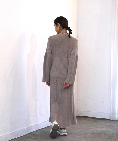 CIEL'AIR(シエルエアー)の「Knit Dress(ワンピース・レディース・ベージュ/ブラック・MEDIUM/LARGE)」の18枚目の写真