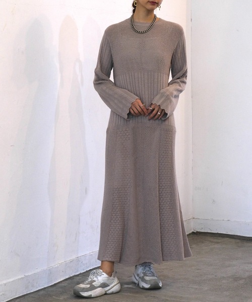 CIEL'AIR(シエルエアー)の「Knit Dress(ワンピース・レディース・ベージュ/ブラック・MEDIUM/LARGE)」の20枚目の写真
